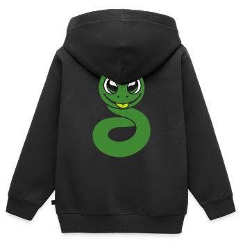 Little Snake Humor - Kinder Premium Organic Zip Hoodie - Schwarz - Hinten - AI Model Kid Male (0cm)