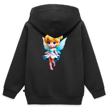 Little Fairy 1 - Kids Premium Organic Zip-up Hoodie - black - Back - AI Model Kid Male (0cm)