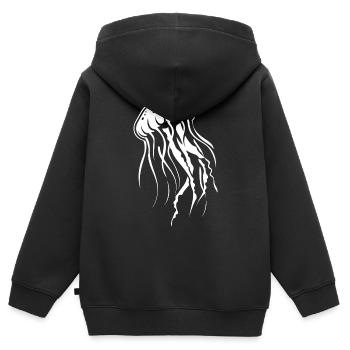 Méduses à tentacules, créatures marines - Sweat Premium à capuche zippé enfant bio - noir - Dos - AI Model Kid Male (0cm)