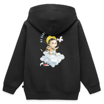 Mon Enfant Jésus - Sweat Premium à capuche zippé enfant bio - noir - Dos - AI Model Kid Male (0cm)