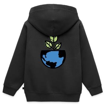 planet erde - Kinder Premium Organic Zip Hoodie - Schwarz - Hinten - AI Model Kid Male (0cm)