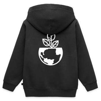 planet erde pflanze - Kinder Premium Organic Zip Hoodie - Schwarz - Hinten - AI Model Kid Male (0cm)