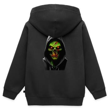 Zombie - Kinder Premium Organic Zip Hoodie - Schwarz - Hinten - AI Model Kid Male (0cm)