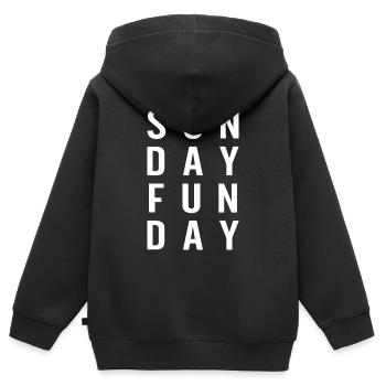 Citations d’amoureux des vacances du dimanche - Sweat Premium à capuche zippé enfant bio - noir - Dos - AI Model Kid Male (0cm)
