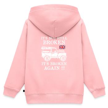 Landy à nouveau brisé - Sweat Premium à capuche zippé enfant bio - rose - Dos - AI Model Kid Female (0cm)