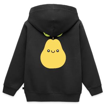 Birne - Kinder Premium Organic Zip Hoodie - Schwarz - Hinten - AI Model Kid Male (0cm)