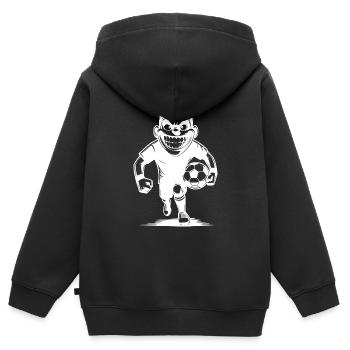 Grinning referee with ball - Kids Premium Organic Zip-up Hoodie - black - Back - AI Model Kid Male (0cm)