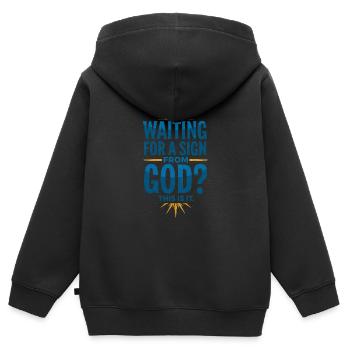 Zeichen von Gott - Kinder Premium Organic Zip Hoodie - Schwarz - Hinten - AI Model Kid Male (0cm)