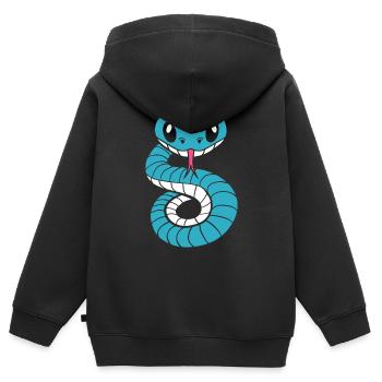 cobra - Sweat Premium à capuche zippé enfant bio - noir - Dos - AI Model Kid Male (0cm)