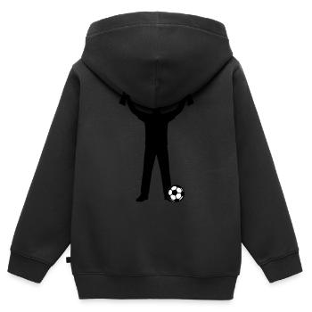 Fussball Fan Silhouette - Kinder Premium Organic Zip Hoodie - Schwarz - Hinten - AI Model Kid Male (0cm)