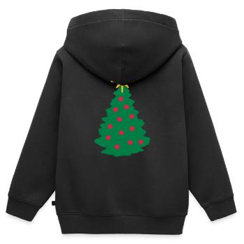 Weihnachtsbaum - Kinder Premium Organic Zip Hoodie - Schwarz - Hinten - AI Model Kid Male (0cm)