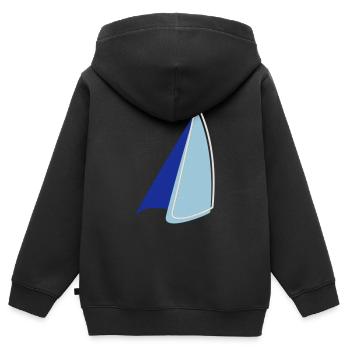 Segel Zweifarbig - Kinder Premium Organic Zip Hoodie - Schwarz - Hinten - AI Model Kid Male (0cm)