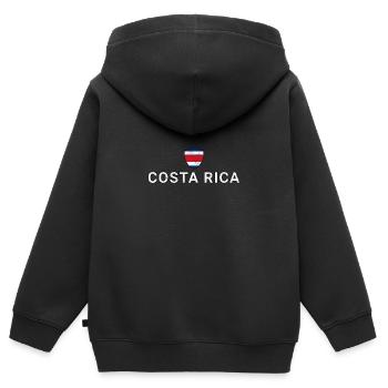 Costa Rica - Kinder Premium Organic Zip Hoodie - Schwarz - Hinten - AI Model Kid Male (0cm)
