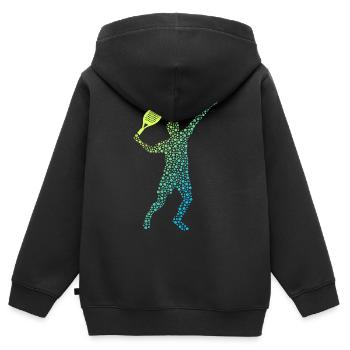 Padel Tennis Padel Tennis Garçons Padel Joueur de Padel - Sweat Premium à capuche zippé enfant bio - noir - Dos - AI Model Kid Male (0cm)