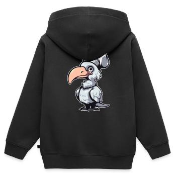 Bec-en-sabot Koch - Sweat Premium à capuche zippé enfant bio - noir - Dos - AI Model Kid Male (0cm)
