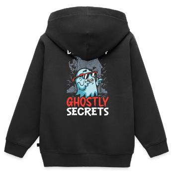 Abstauben geisterhafter Geheimnisse Hausmeister Ha - Kinder Premium Organic Zip Hoodie - Schwarz - Hinten - AI Model Kid Male (0cm)