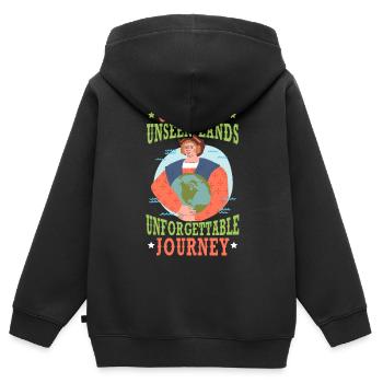 Ungesehene Länder kartografieren Unvergessliche Re - Kinder Premium Organic Zip Hoodie - Schwarz - Hinten - AI Model Kid Male (0cm)
