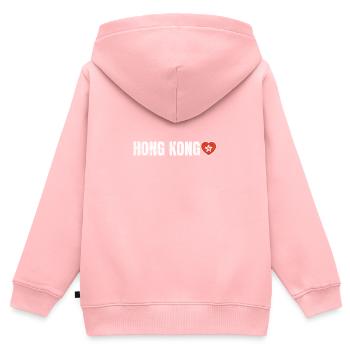 Hongkong - Kinder Premium Organic Zip Hoodie - Rosa - Hinten - AI Model Kid Female (0cm)