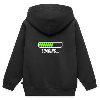 Ladebalken - Kinder Premium Organic Zip Hoodie - Schwarz - Hinten - AI Model Kid Male (0cm)
