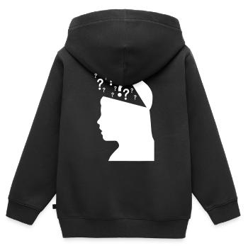 Tausend Fragen - Kinder Premium Organic Zip Hoodie - Schwarz - Hinten - AI Model Kid Male (0cm)