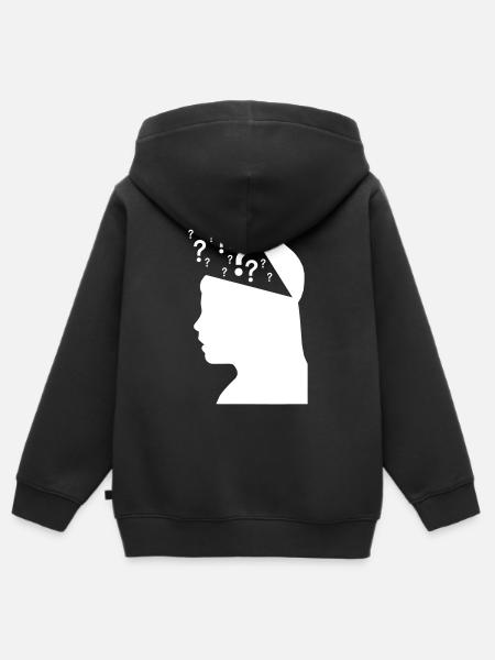 Tausend Fragen - Kinder Premium Organic Zip Hoodie - Schwarz