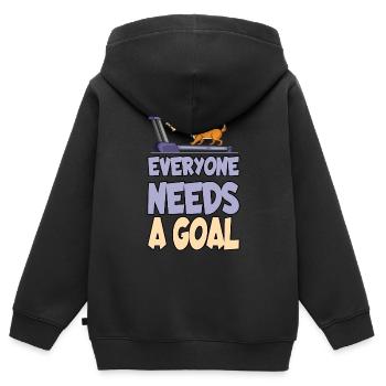 Tout le monde a besoin d’un but - Sweat Premium à capuche zippé enfant bio - noir - Dos - AI Model Kid Male (0cm)