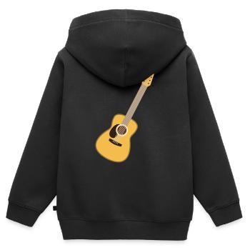 akustische Gitarre - Kinder Premium Organic Zip Hoodie - Schwarz - Hinten - AI Model Kid Male (0cm)