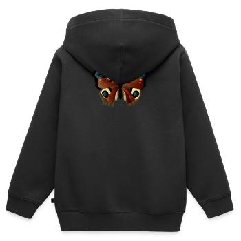 Peacock butterfly by Miria - Kids Premium Organic Zip-up Hoodie - black - Back - AI Model Kid Male (0cm)