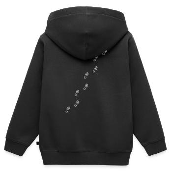 Imprimé chaussure, semelle de chaussure - à travers la chemise - Sweat Premium à capuche zippé enfant bio - noir - Dos - AI Model Kid Male (0cm)