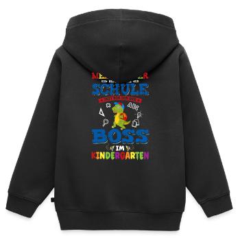 Ich gehe in den Kindergarten - Kinder Premium Organic Zip Hoodie - Schwarz - Hinten - AI Model Kid Male (0cm)