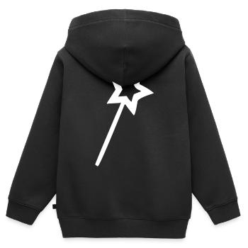 Zauberstab - Kinder Premium Organic Zip Hoodie - Schwarz - Hinten - AI Model Kid Male (0cm)