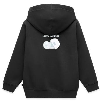 baby muslim - Kinder Premium Organic Zip Hoodie - Schwarz - Hinten - AI Model Kid Male (0cm)