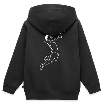 Volleyball Schmetterball Symbol Beachvolleyball - Kinder Premium Organic Zip Hoodie - Schwarz - Hinten - AI Model Kid Male (0cm)