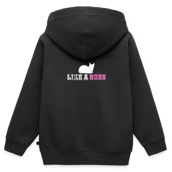 like a boss cat kitty kitty cat - Kids Premium Organic Zip-up Hoodie - black - Back - AI Model Kid Male (0cm)