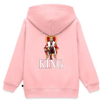 Ich bin der König - Kinder Premium Organic Zip Hoodie - Rosa - Hinten - AI Model Kid Female (0cm)