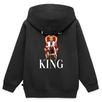 Ich bin der König - Kinder Premium Organic Zip Hoodie - Schwarz - Hinten - AI Model Kid Male (0cm)