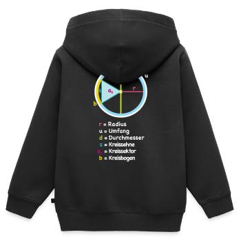 Kreis Radius Diagramm Kunst - Kinder Premium Organic Zip Hoodie - Schwarz - Hinten - AI Model Kid Male (0cm)