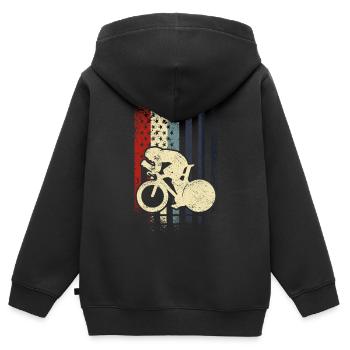 Bahnradsport Radrennen Radrennbahn - Kinder Premium Organic Zip Hoodie - Schwarz - Hinten - AI Model Kid Male (0cm)