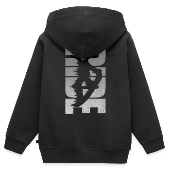 Snowboard Rétro Snowboarder Ride En Détresse - Sweat Premium à capuche zippé enfant bio - noir - Dos - AI Model Kid Male (0cm)