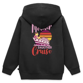 Kreuzfahrt - Kinder Premium Organic Zip Hoodie - Schwarz - Hinten - AI Model Kid Male (0cm)