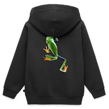 Red Eyed Tree Frog Frog Keeper Frog Fan - Kids Premium Organic Zip-up Hoodie - black - Back - AI Model Kid Male (0cm)