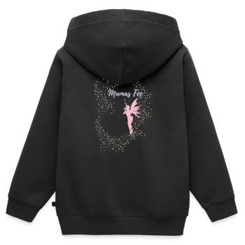 Mamas Fee - Kinder Premium Organic Zip Hoodie - Schwarz - Hinten - AI Model Kid Male (0cm)