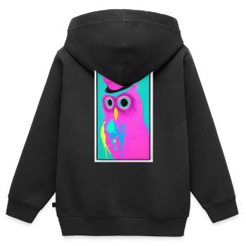 Owl with hat - Kids Premium Organic Zip-up Hoodie - black - Back - AI Model Kid Male (0cm)