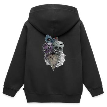 GothICECream Deluxe - Sweat Premium à capuche zippé enfant bio - noir - Dos - AI Model Kid Male (0cm)