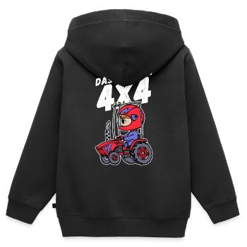 Traktor Jungbauer Statement Nutzfahrzeug Landleben - Kinder Premium Organic Zip Hoodie - Schwarz - Hinten - AI Model Kid Male (0cm)