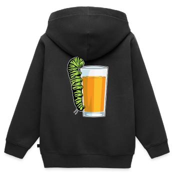 Raupe Saft - Kinder Premium Organic Zip Hoodie - Schwarz - Hinten - AI Model Kid Male (0cm)