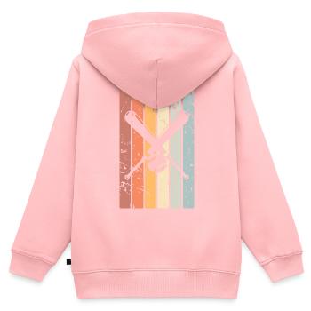 Base-ball - Sweat Premium à capuche zippé enfant bio - rose - Dos - AI Model Kid Female (0cm)