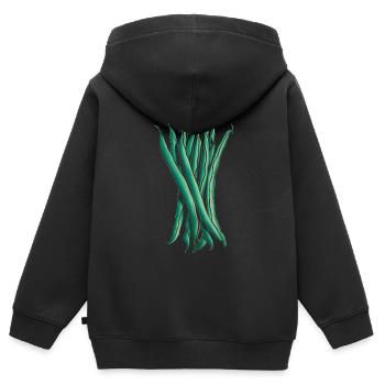 Grüne Bohnen - Kinder Premium Organic Zip Hoodie - Schwarz - Hinten - AI Model Kid Male (0cm)