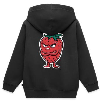 Fraise - Sweat Premium à capuche zippé enfant bio - noir - Dos - AI Model Kid Male (0cm)