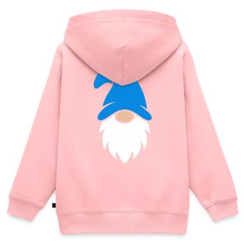 Icône barbue de gnome azur - Sweat Premium à capuche zippé enfant bio - rose - Dos - AI Model Kid Female (0cm)